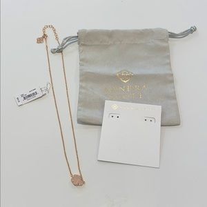 Kendra Scott Tess Necklace RG Iridescent Drusy